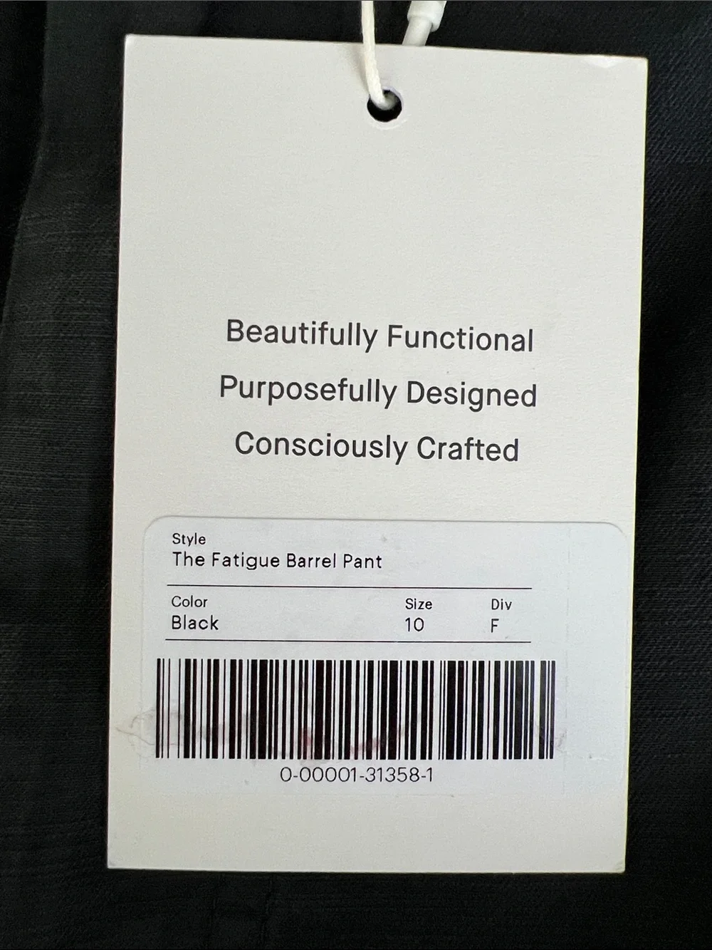 New Everlane THE FATIGUE BARREL PANT in Black Size 10